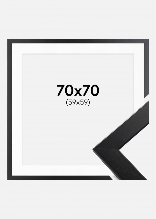 Cadre Trendline Noir 70x70 cm - Passe-partout Blanc 60x60 cm