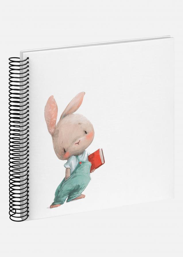 Bunny Nosey Album à spirale Blanc - 24x24 cm (40 Pages blanches / 20 Feuilles)
