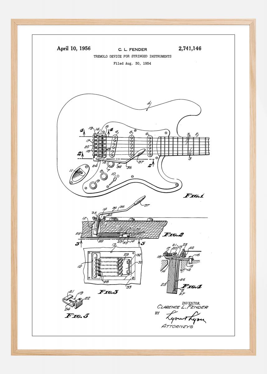 Achetez Dessin de brevet - Guitare électrique I - Poster ici 