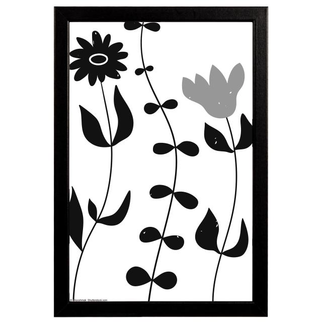 Cadre Liv Noir 20x30 cm - Passe-partout Blanc 10x20 cm