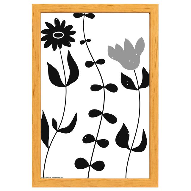 Cadre Liv Bois 20x30 cm - Passe-partout Blanc 15x22 cm