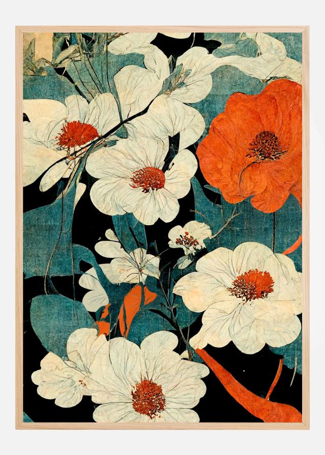 Asian Flowers Poster