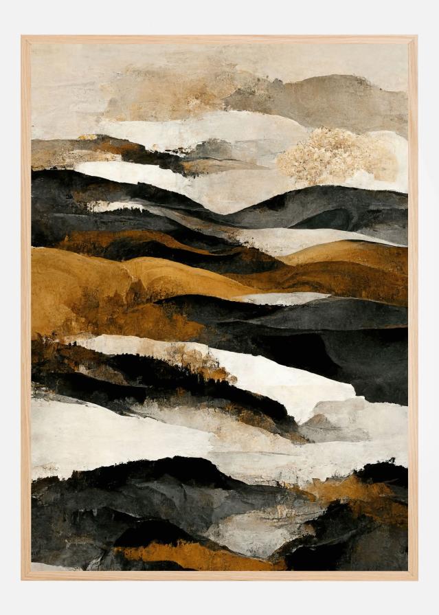 Ochre And Beige Mountains Poster