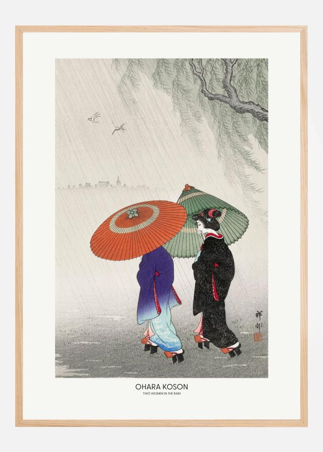 Two Women In The Rain Poster