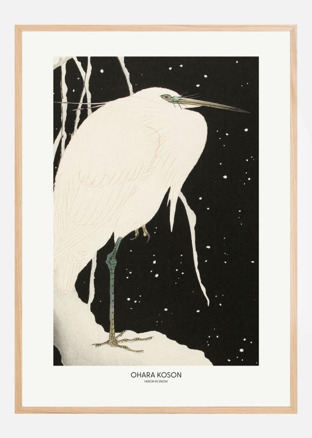 Heron In The Snow Poster