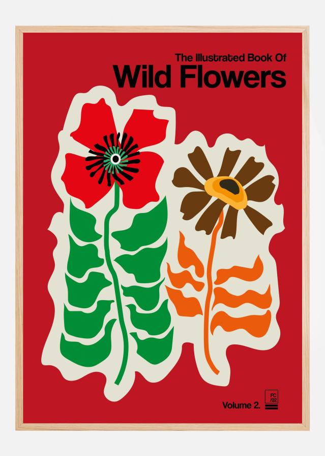 The Illustrated Book Of Wild Flowers Vol.2 Red Poster