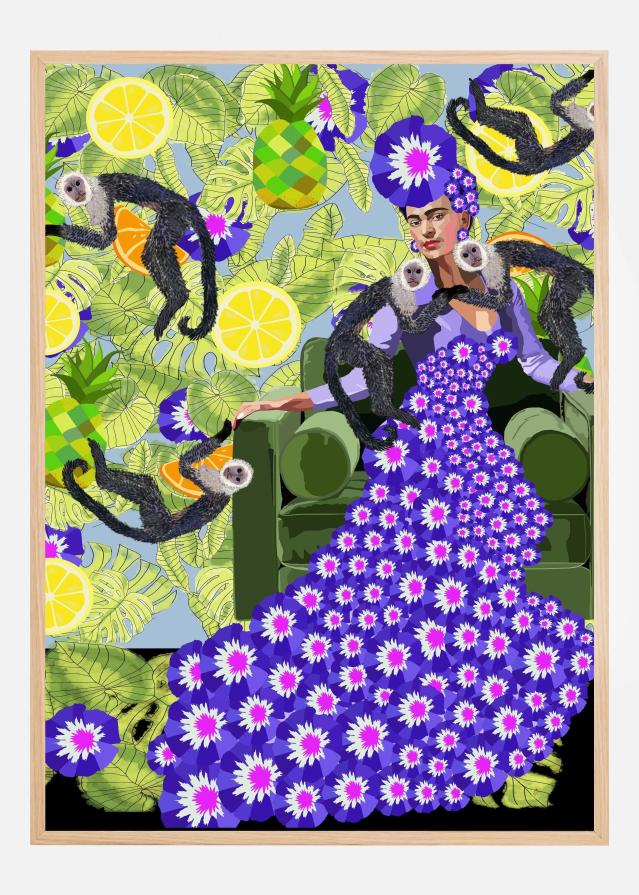 Frida in the Garden Poster