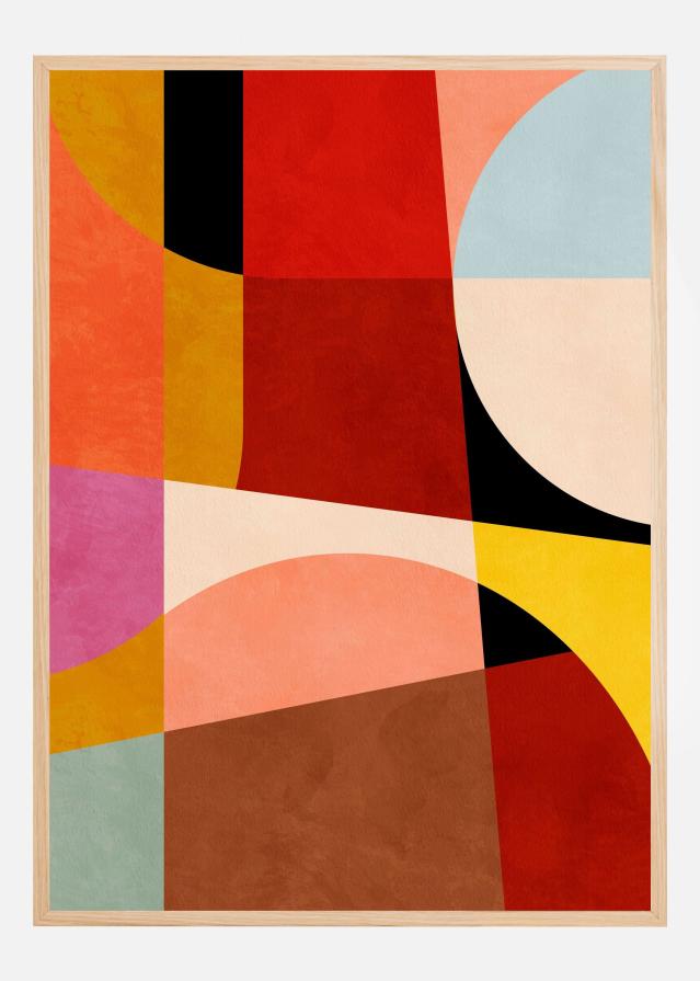 Warm Colors Bauhaus Geometry2 Poster