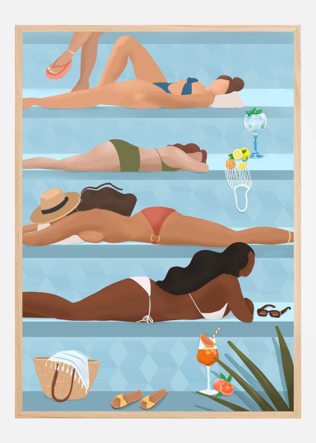 Ladies by the pool Poster