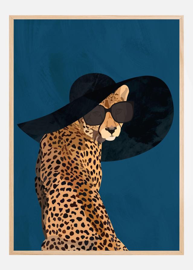 Fashionable Cheetah wearing a sunhat Poster