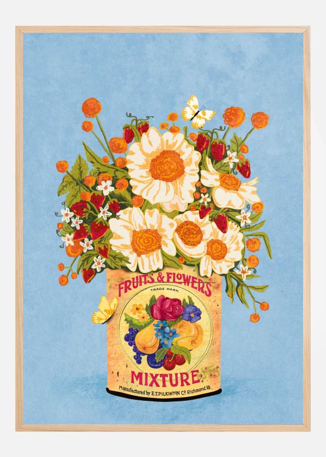 Flowers In a Vintage Tea Can Poster