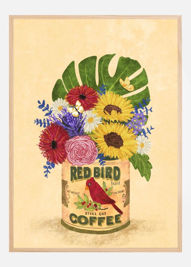 Flowers In a Vintage Coffee Can Poster