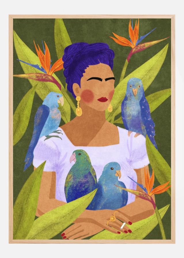 Frida and birds Poster