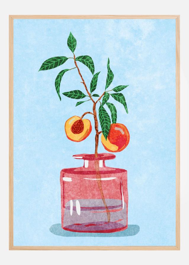 Peach Tree in Vase Poster