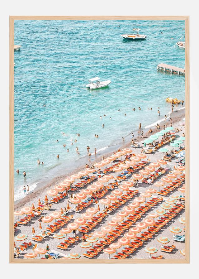 Positano Beach Scene Poster