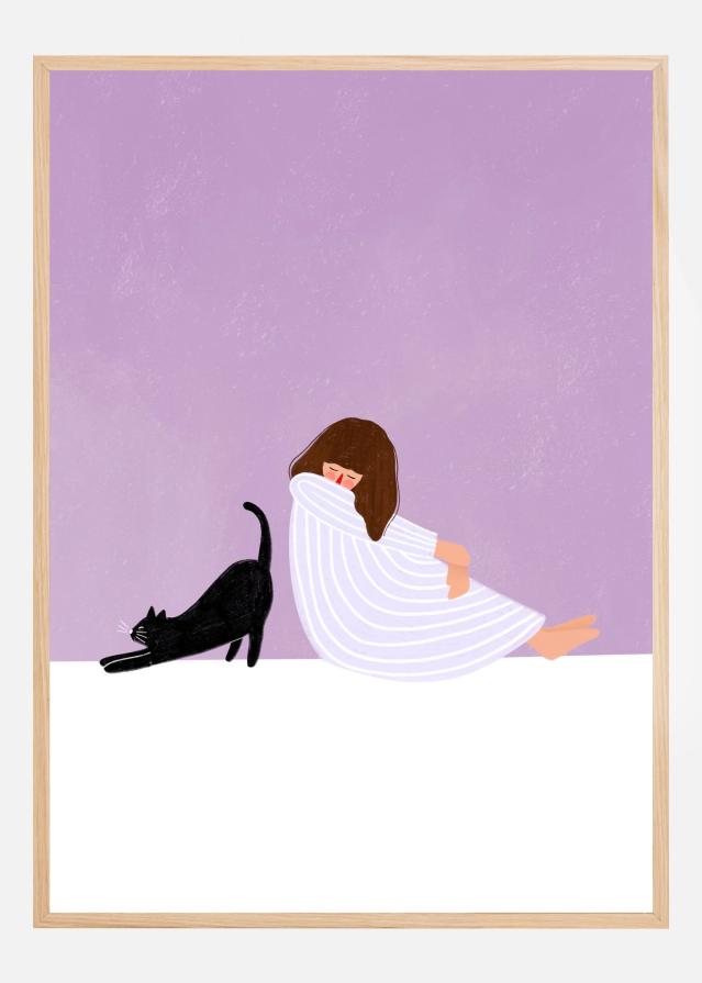 Girl and Cat Poster