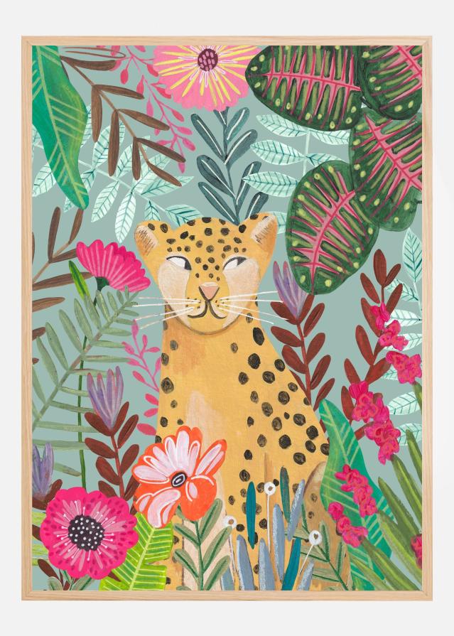 Leopard in the Jungle Poster