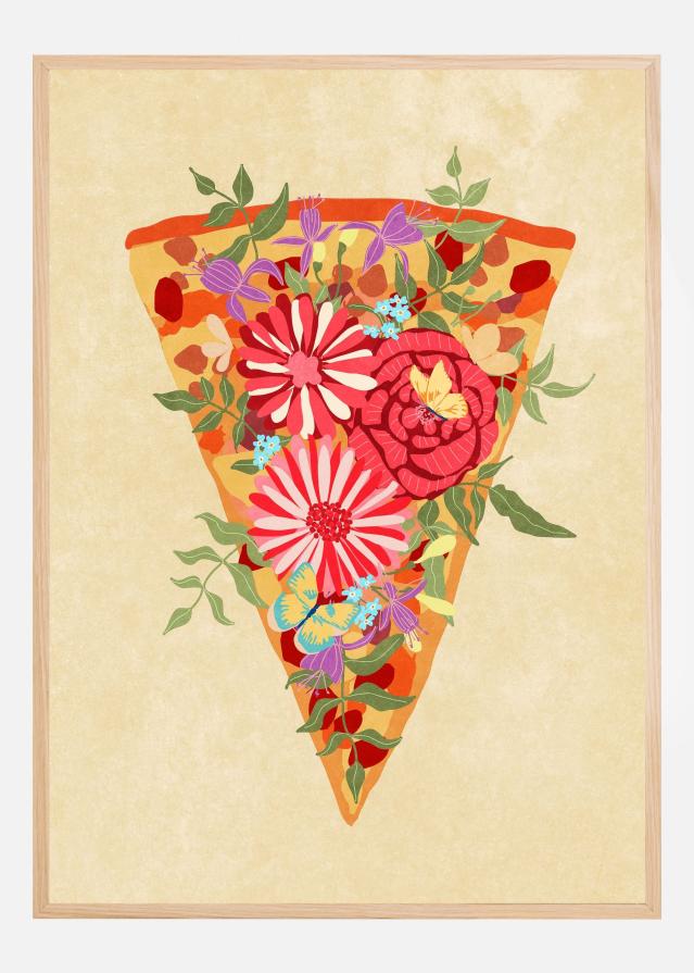 Slice of flower pizza Poster