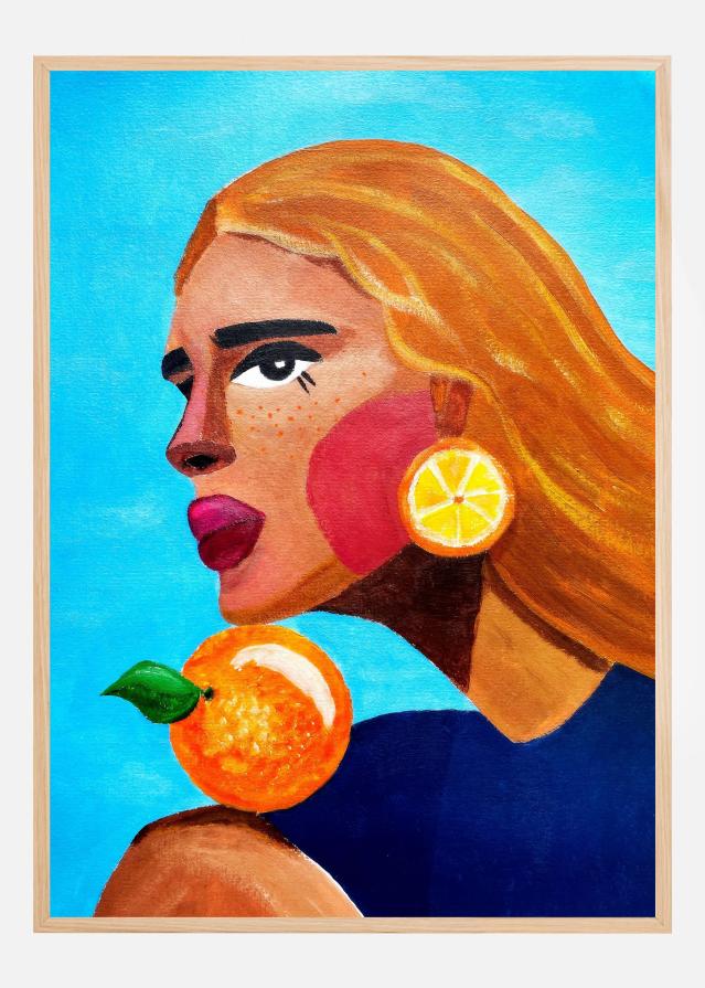 Woman With Orange Poster