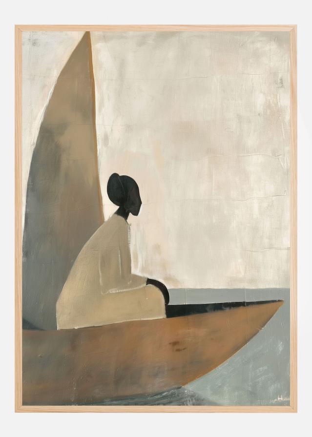 Woman On Boat Poster