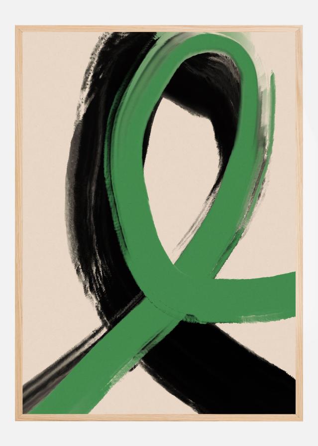 Black And Green No 1 Poster