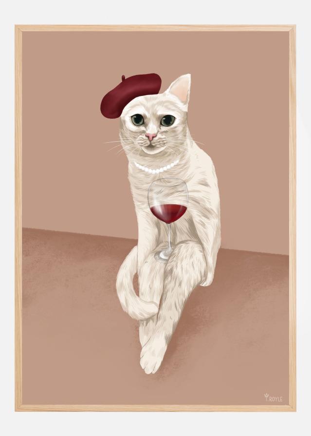 Classy Wine Cat Poster