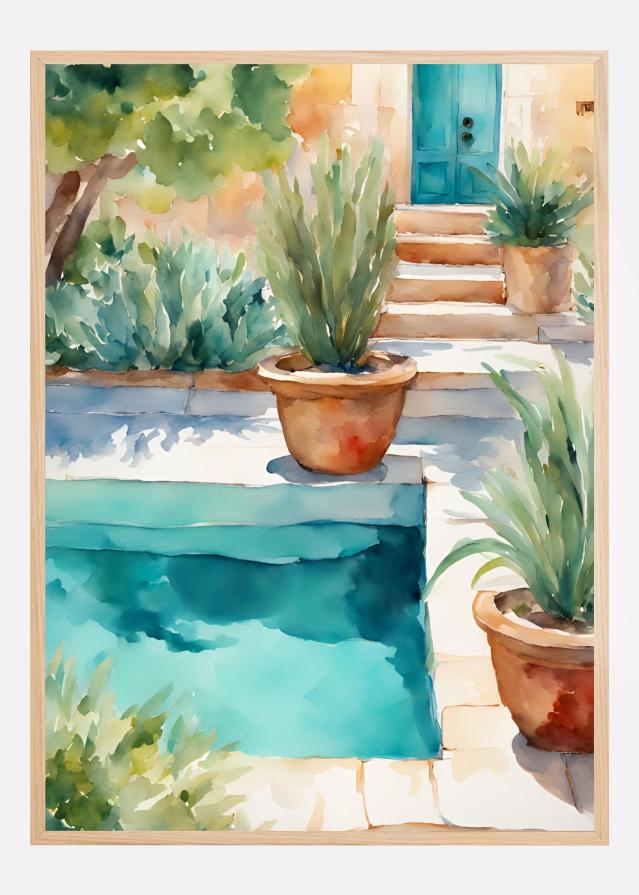 Pool with plants Poster