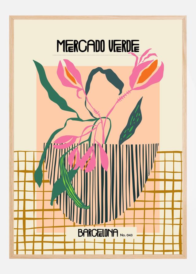 Mercado verde Barcelona Poster