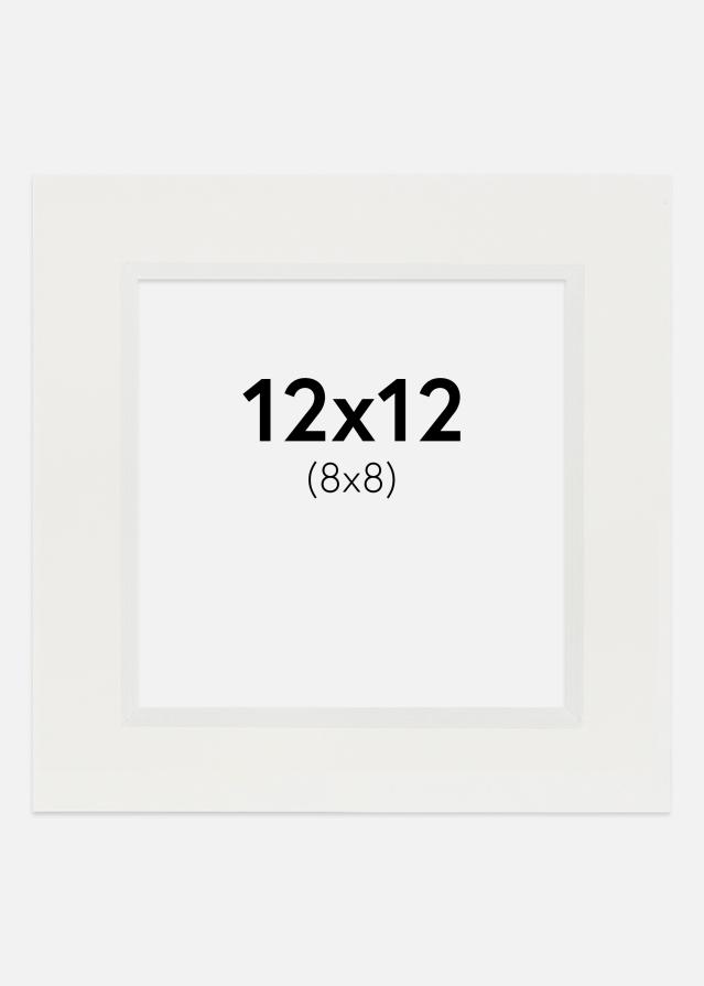 Passe-partout Blanc 3 mm (noyau blanc) 12x12 cm (8x8)
