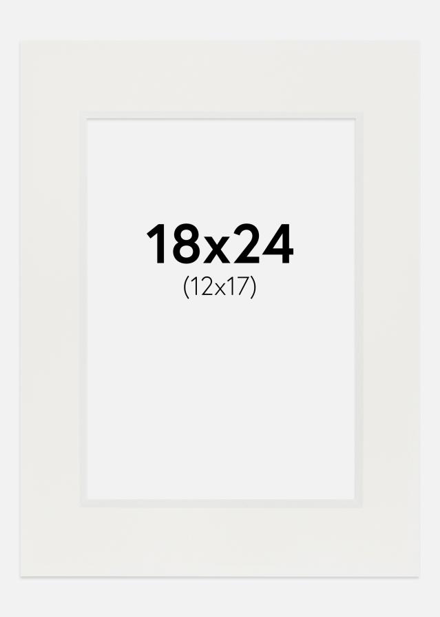 Passe-partout Blanc 3 mm (noyau blanc) 18x24 cm (12x17)