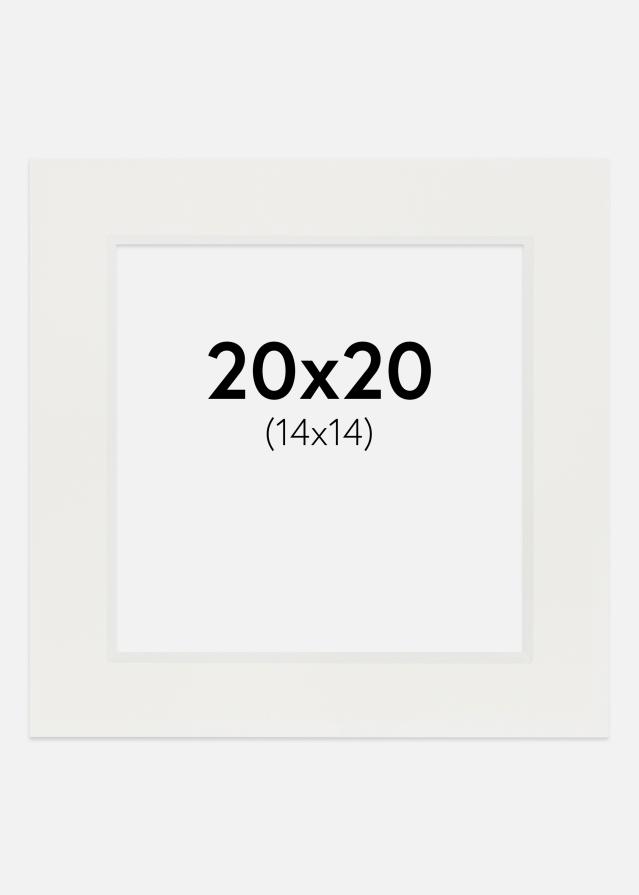 Passe-partout Blanc 3 mm (noyau blanc) 20x20 cm (14x14)