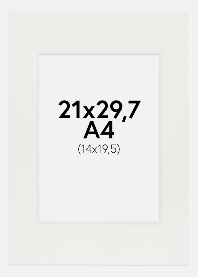 Passe-partout Blanc 3 mm (noyau blanc) A4 21x29,7 cm (14x19,5)