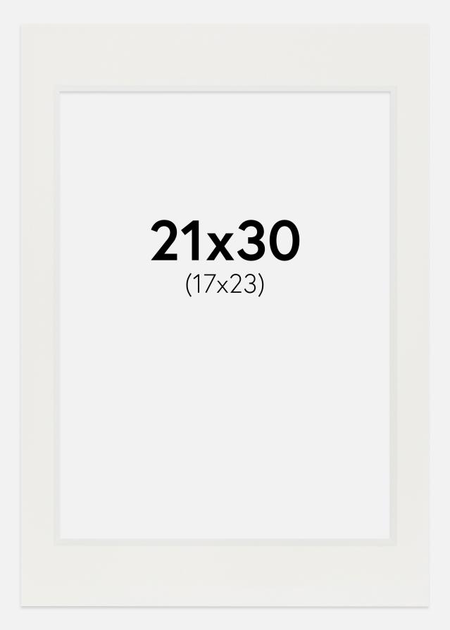 Passe-partout Blanc 3 mm (noyau blanc) 21x30 cm (17x23)