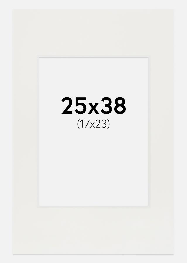 Passe-partout Blanc 3 mm (noyau blanc) 25x38 cm (17x23)