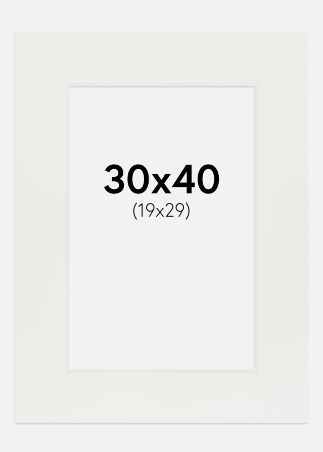 Passe-partout Blanc 3 mm (noyau blanc) 30x40 cm (19x29)