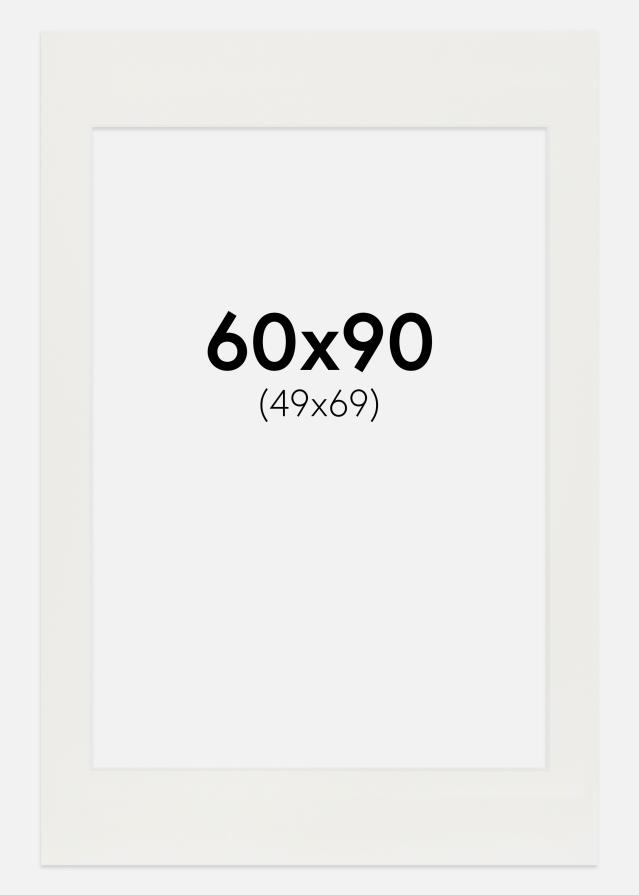 Passe-partout Blanc 3 mm (noyau blanc) 60x90 cm (49x69)