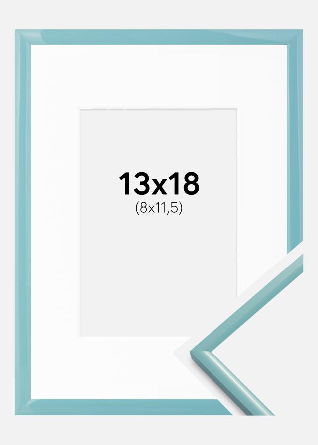 Cadre New Lifestyle Turquoise 13x18 cm - Passe-partout Blanc 9x12 cm