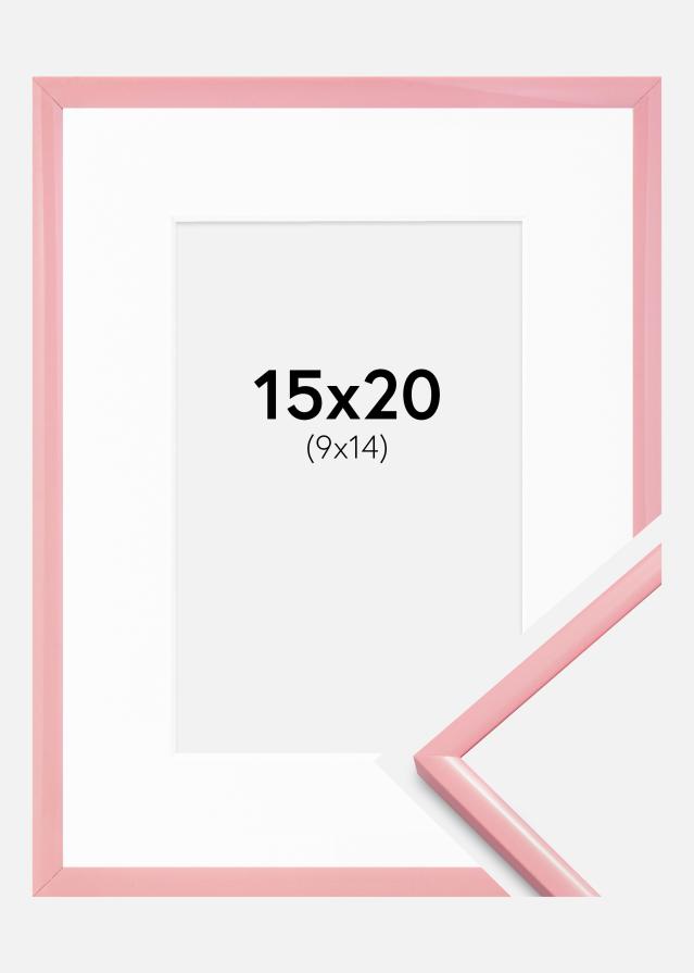 Cadre New Lifestyle Rose 15x20 cm - Passe-partout Blanc 10x15 cm