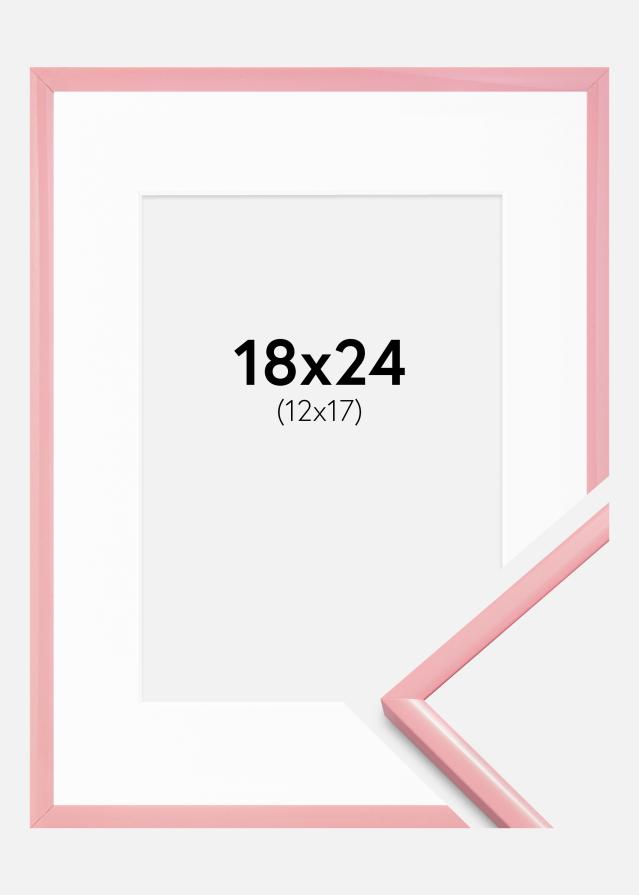Cadre New Lifestyle Rose 18x24 cm - Passe-partout Blanc 13x18 cm