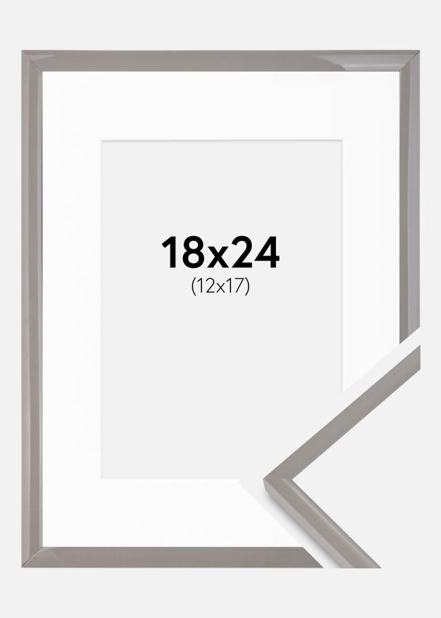 Cadre New Lifestyle gris terre 18x24 cm - Passe-partout Blanc 13x18 cm
