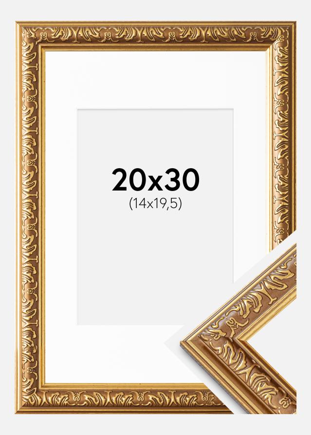 Cadre Swirl Or 20x30 cm - Passe-partout Blanc 15x21 cm