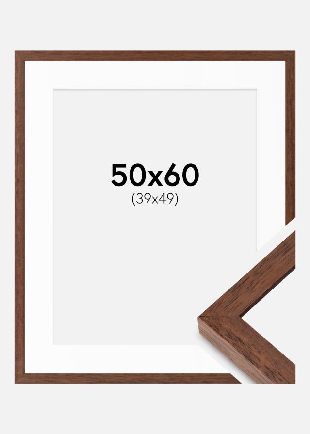 Cadre Hermes Teak 50x60 cm - Passe-partout Blanc 40x50 cm