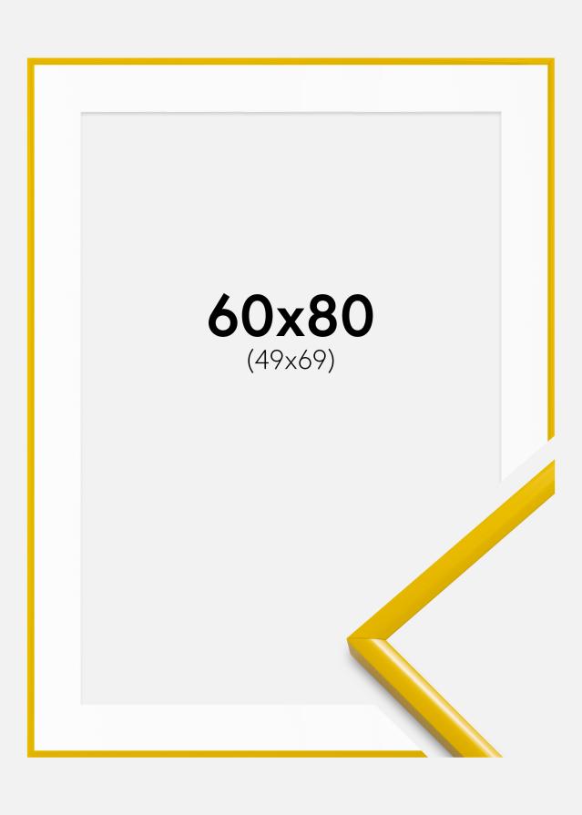 Cadre New Lifestyle Jaune 60x80 cm - Passe-partout Blanc 50x70 cm