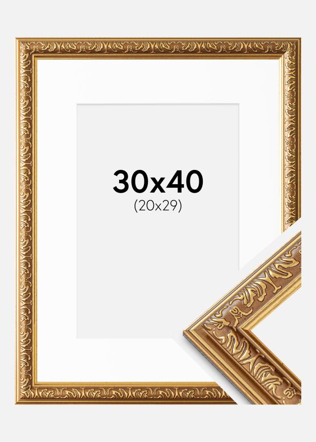 Cadre Swirl Or 30x40 cm - Passe-partout Blanc 21x30 cm