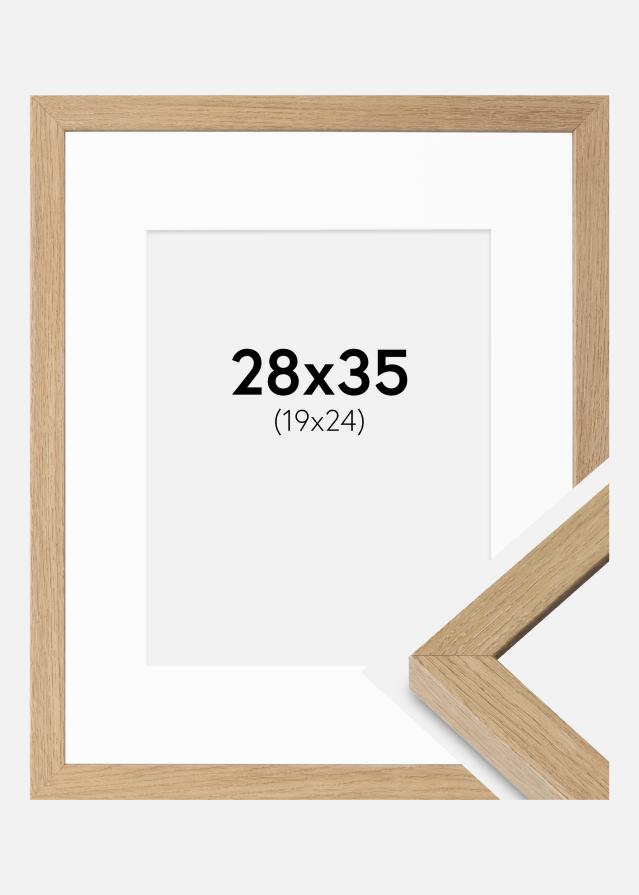 Cadre Hermes Chêne Naturel 28x35 cm - Passe-partout Blanc 20x25 cm