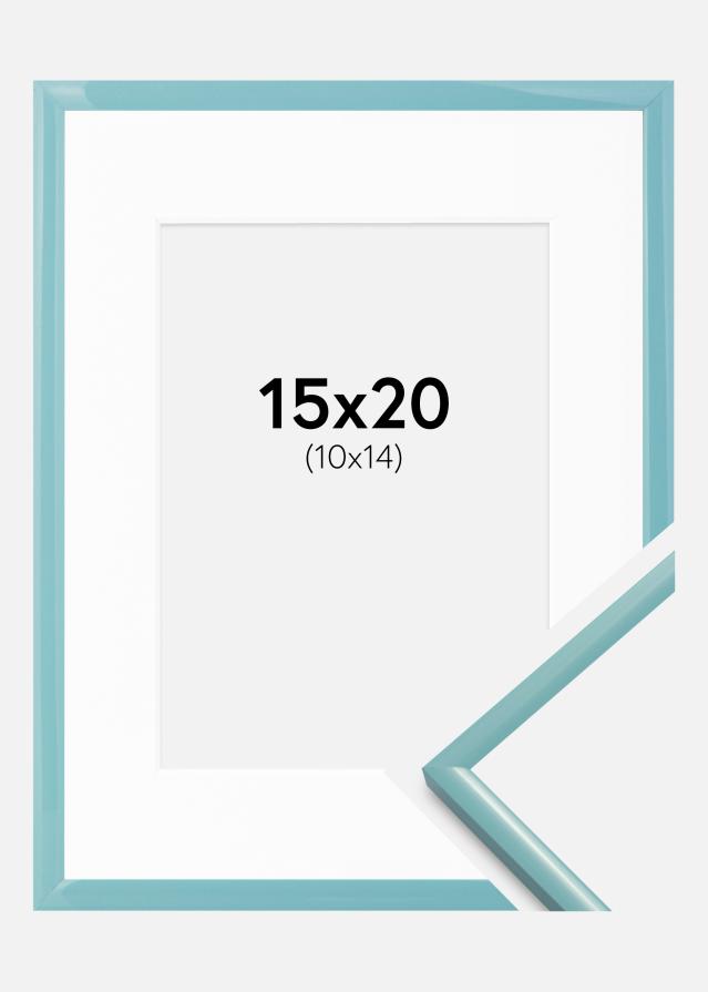 Cadre New Lifestyle Turquoise 15x20 cm - Passe-partout Blanc 11x15 cm