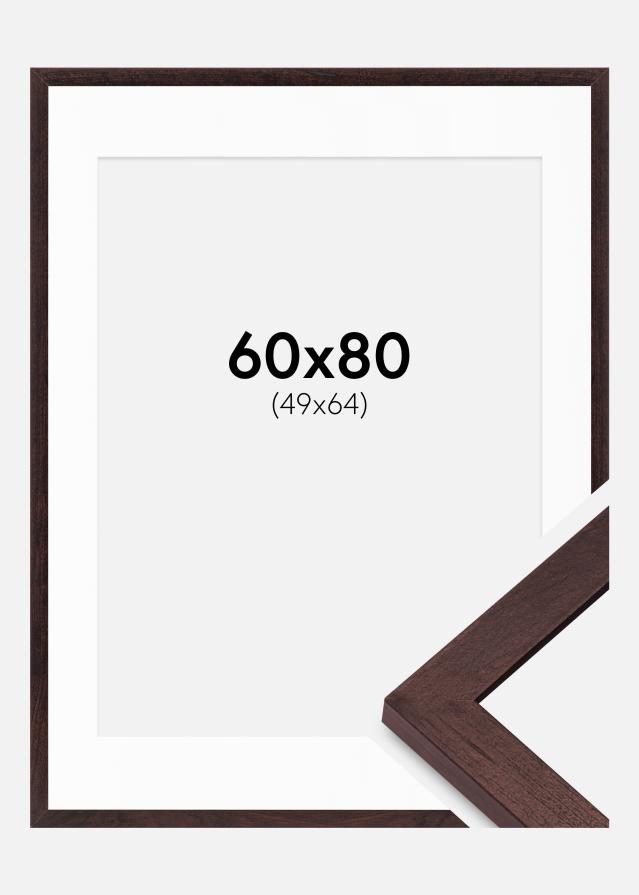 Cadre BGA Classic Noyer 60x80 cm - Passe-partout Blanc 50x65 cm