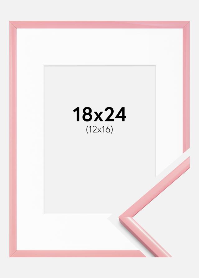 Cadre New Lifestyle Rose 18x24 cm - Passe-partout Blanc 13x17 cm