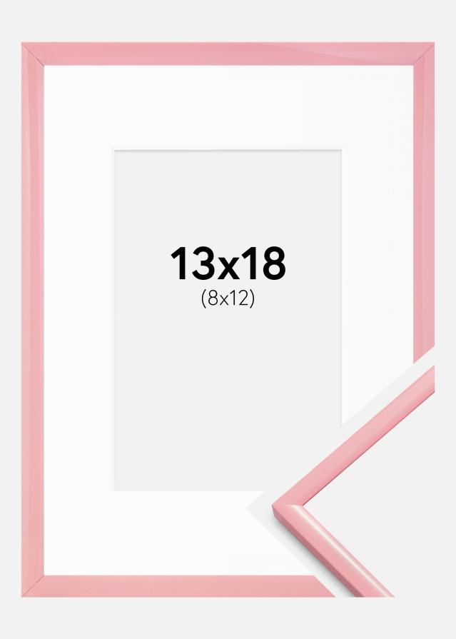 Cadre New Lifestyle Rose 13x18 cm - Passe-partout Blanc 9x13 cm