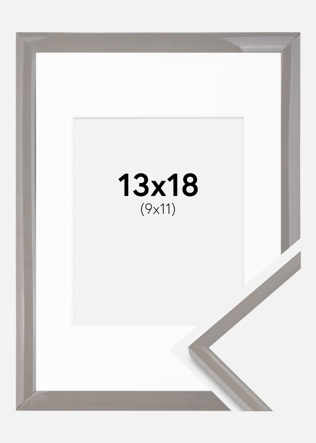 Cadre New Lifestyle gris terre 13x18 cm - Passe-partout Blanc 10x12 cm